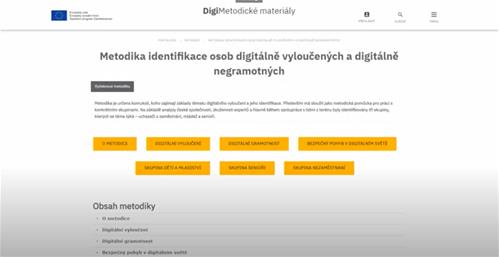 Videoprůvodce - Metodika identifikace osob digitálně vyloučených a digitálně negramotných