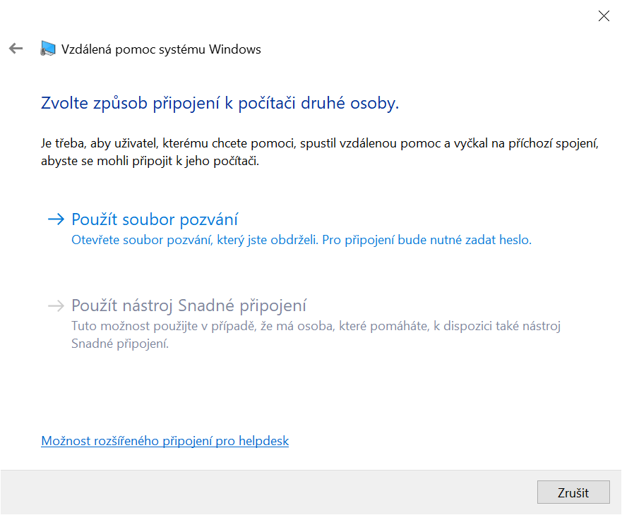 Vzdálená pomoc W10